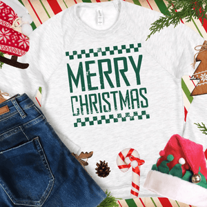 MERRY CHRISTMAS GREEN INK (Select your Color & Style) - Graphic Tee - The Red Rival