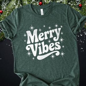 Merry Vibes White Ink (Select your Color & Style) - The Red Rival