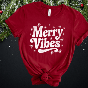 Merry Vibes White Ink (Select your Color & Style) - The Red Rival