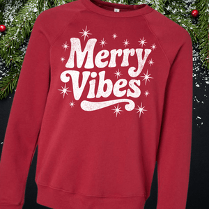 Merry Vibes White Ink (Select your Color & Style) - The Red Rival