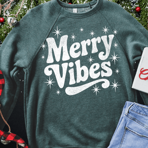 Merry Vibes White Ink (Select your Color & Style) - The Red Rival