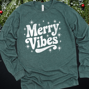 Merry Vibes White Ink (Select your Color & Style) - The Red Rival