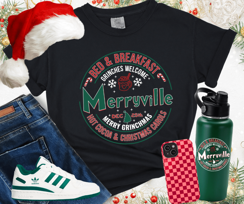 Merryville Bed & Breakfast Black Tee or Sweatshirt - Graphic Tee - The Red Rival