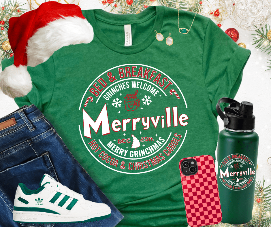 Merryville Bed & Breakfast Green Tee or Sweatshirt - Wholesale - The Red Rival