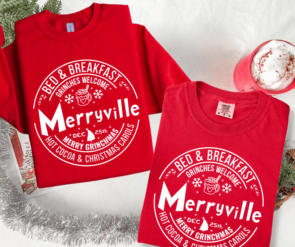 Merryville Bed & Breakfast Red Tee or Sweatshirt - Graphic Tee - The Red Rival