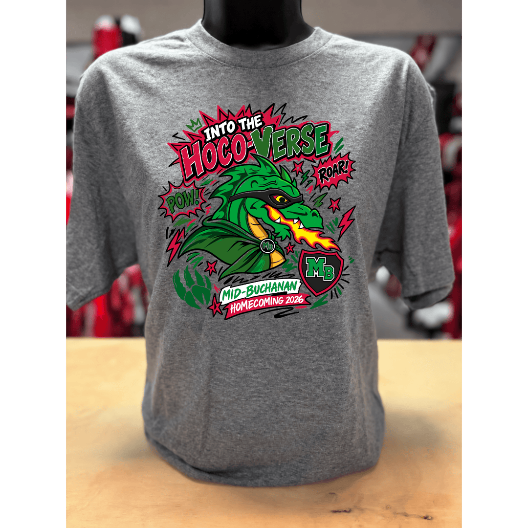 Mid-Buch Comic Book Hoco-Verse Doodles Grey Tee (FINAL SALE) - Tees - The Red Rival