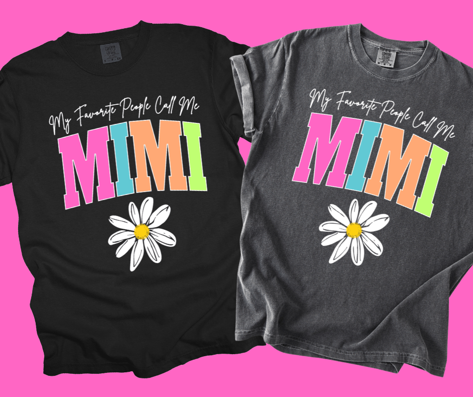 MIMI - Multi - Color Varsity Letters (Pick your design & tee color) - Graphic Tee - The Red Rival