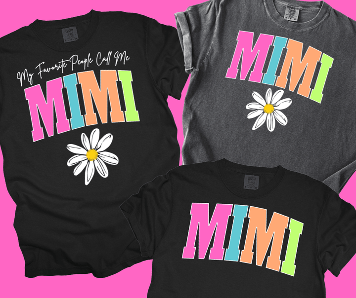 MIMI - Multi - Color Varsity Letters (Pick your design & tee color) - Graphic Tee - The Red Rival