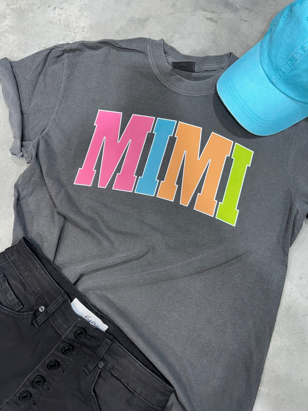 MIMI - Multi - Color Varsity Letters (Pick your design & tee color) - Graphic Tee - The Red Rival