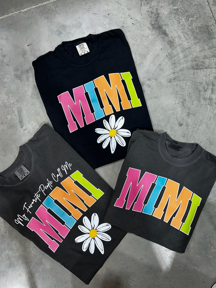 MIMI - Multi - Color Varsity Letters (Pick your design & tee color) - Graphic Tee - The Red Rival