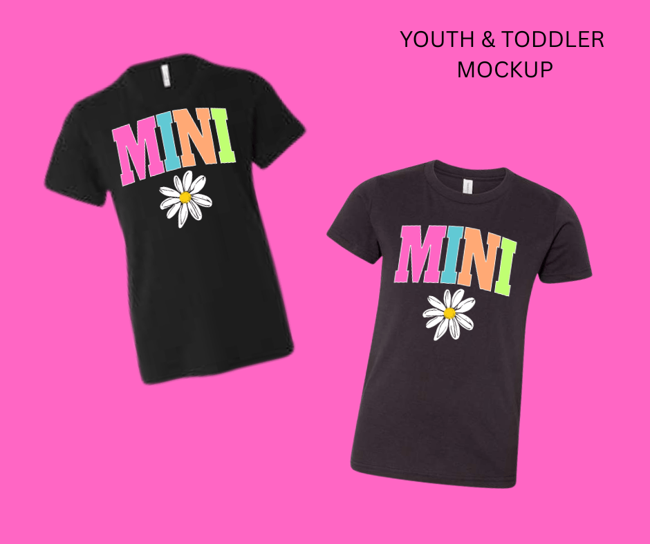 MINI - Multi - Color Varsity Letters (Pick your design & tee color) - Graphic Tee - The Red Rival