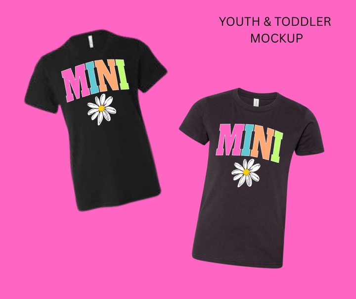 MINI - Multi - Color Varsity Letters (Pick your design & tee color) - Graphic Tee - The Red Rival