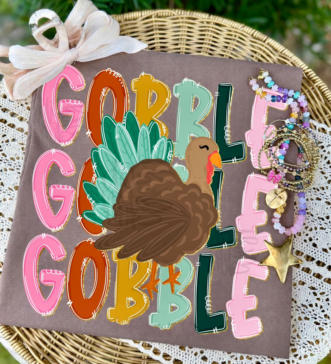 DEAL OF THE DAY - Gobble Repeat Turkey Brown Tee (FINAL SALE)