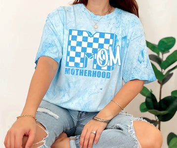 MTV Mom Motherhood Blue Tie Dye Tee - Graphic Tee - The Red Rival