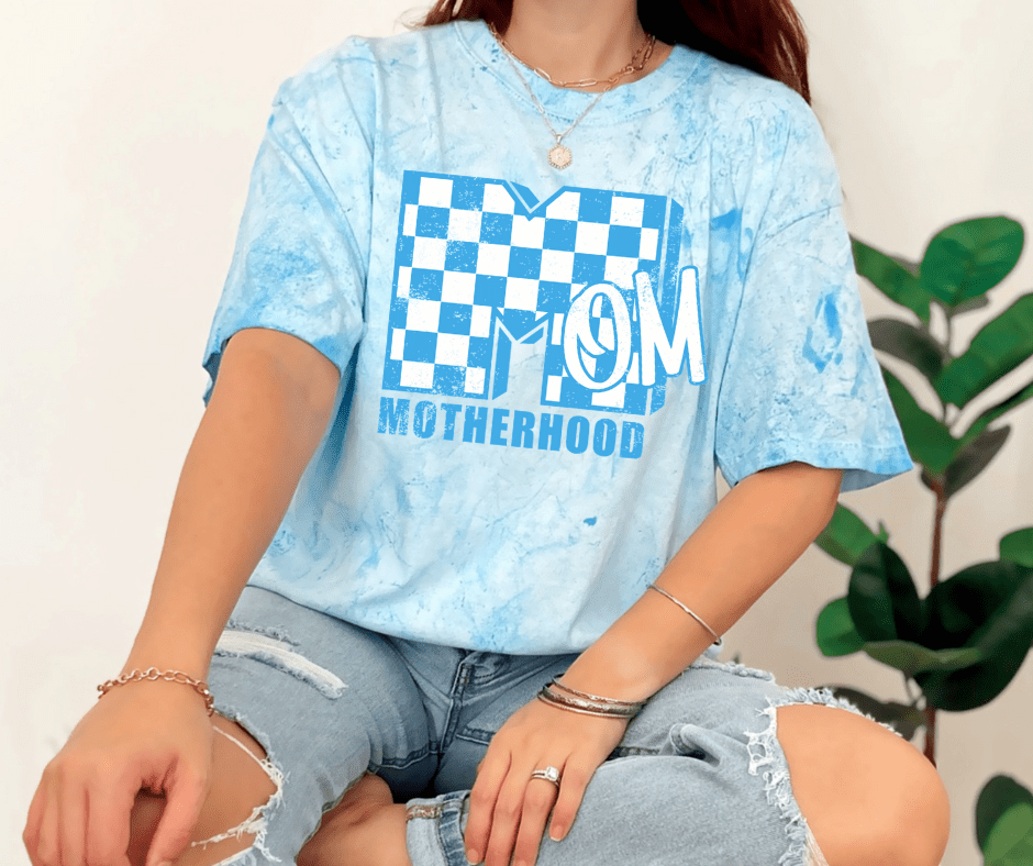 MTV Mom Motherhood Blue Tie Dye Tee - Graphic Tee - The Red Rival