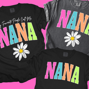 NANA - Multi - Color Varsity Letters (Pick your design & tee color) - Graphic Tee - The Red Rival