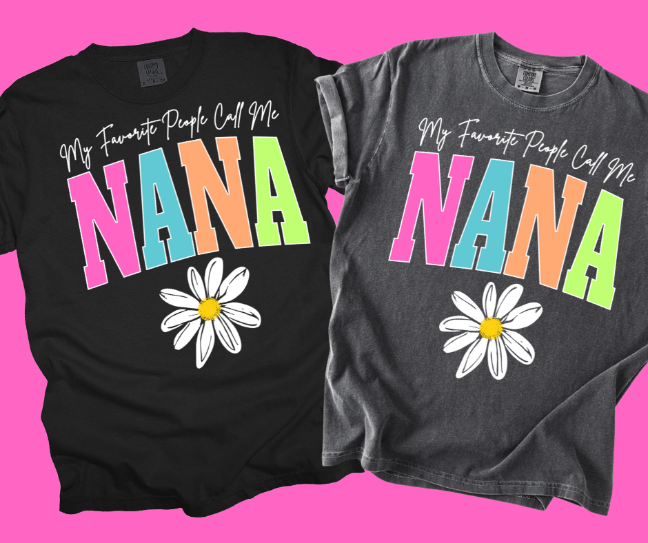 NANA - Multi - Color Varsity Letters (Pick your design & tee color) - Graphic Tee - The Red Rival