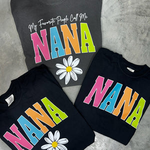 NANA - Multi - Color Varsity Letters (Pick your design & tee color) - Graphic Tee - The Red Rival