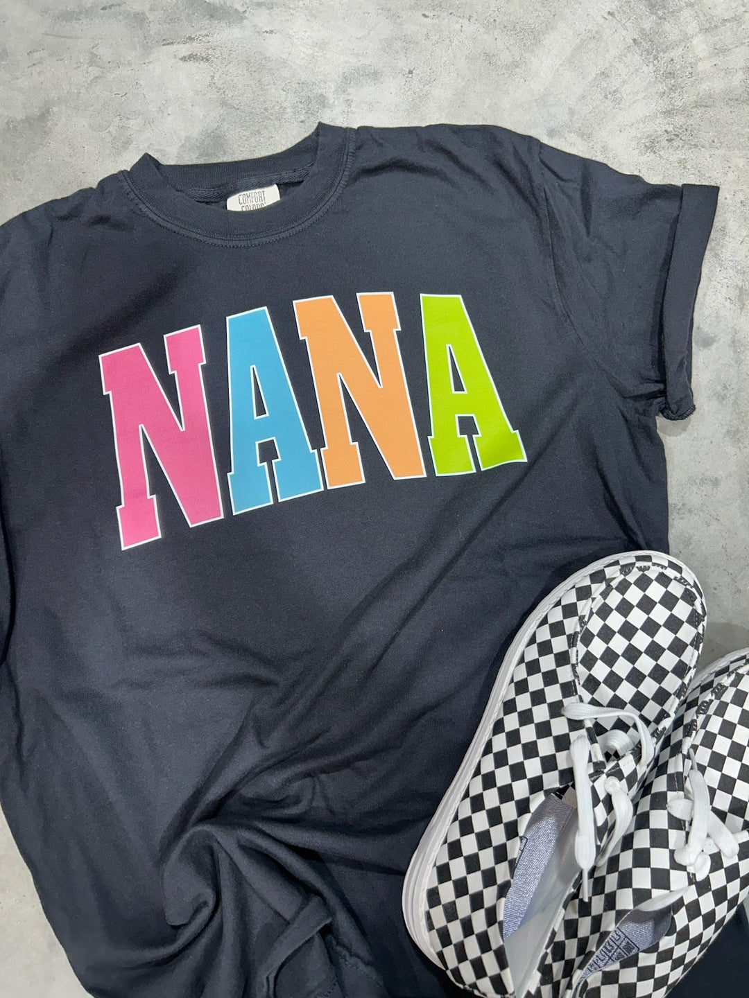 NANA - Multi - Color Varsity Letters (Pick your design & tee color) - Graphic Tee - The Red Rival