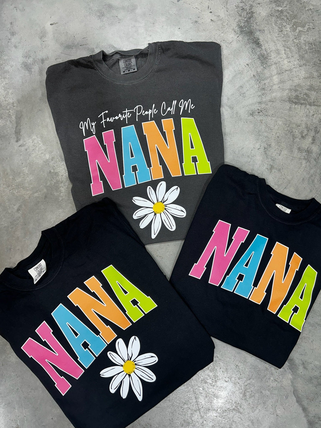 NANA - Multi - Color Varsity Letters (Pick your design & tee color) - Graphic Tee - The Red Rival