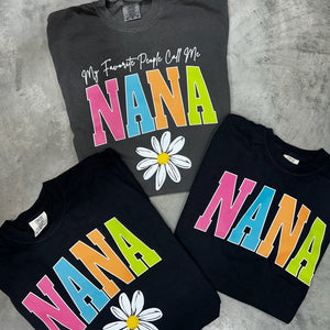 NANA - Multi - Color Varsity Letters (Pick your design & tee color) - Graphic Tee - The Red Rival