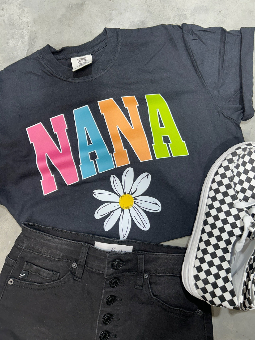 NANA - Multi - Color Varsity Letters (Pick your design & tee color) - Graphic Tee - The Red Rival
