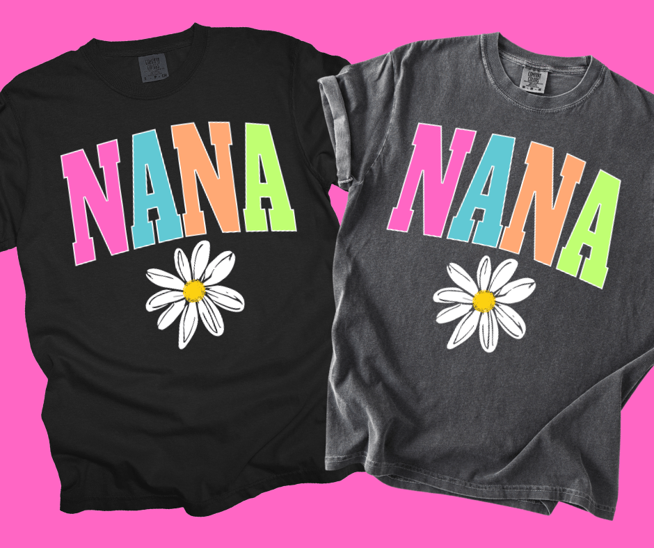 NANA - Multi - Color Varsity Letters (Pick your design & tee color) - Graphic Tee - The Red Rival