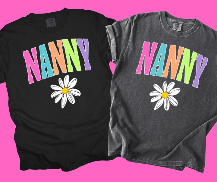 NANNY - Multi - Color Varsity Letters (Pick your design & tee color) - Graphic Tee - The Red Rival