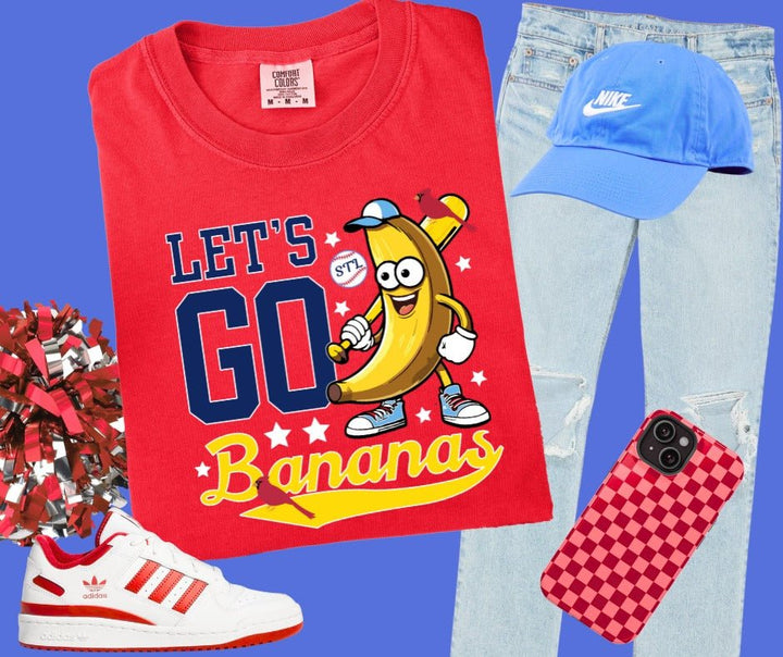 Navy/Yellow STL Let's Go Bananas Red Graphic Tee - Graphic Tee - The Red Rival