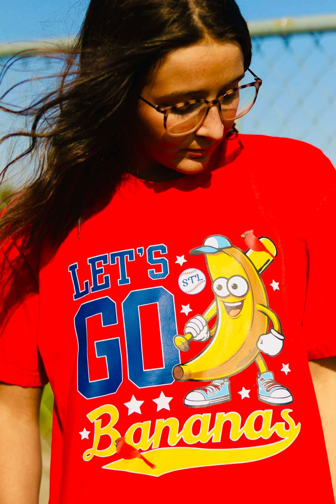 Navy/Yellow STL Let's Go Bananas Red Graphic Tee - Graphic Tee - The Red Rival