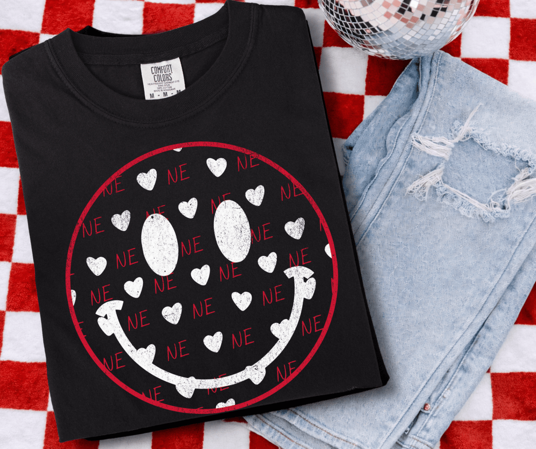 NEBRASKA Happy Face (Pick Your Color) - Tees &amp; Sweatshirts - The Red Rival