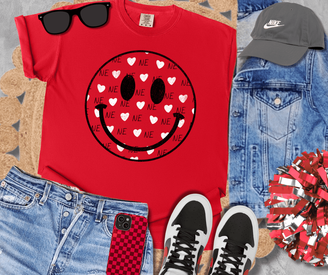 NEBRASKA Happy Face (Pick Your Color) - Tees &amp; Sweatshirts - The Red Rival