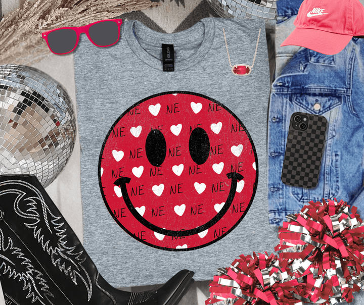 NEBRASKA Happy Face (Pick Your Color) - Tees &amp; Sweatshirts - The Red Rival