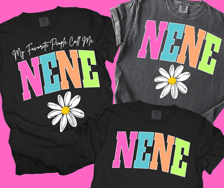 NENE - Multi - Color Varsity Letters (Pick your design & tee color) - Graphic Tee - The Red Rival