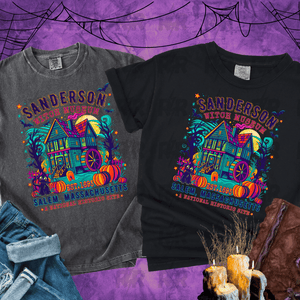 Neon Sanderson Witch Museum (Pick Your Tee Color) - Tees - The Red Rival