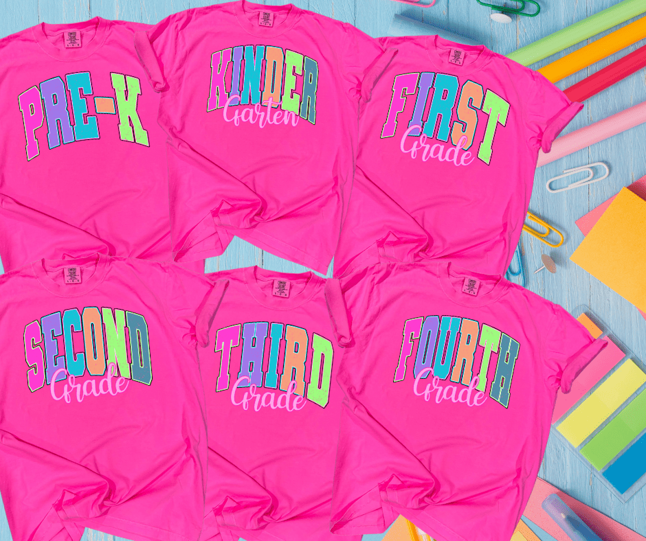 Neon Varsity Grade Levels (Pick your grade & tee color) - Graphic Tee - The Red Rival