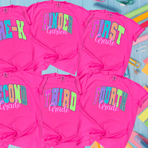 Neon Varsity Grade Levels (Pick your grade & tee color) - Graphic Tee - The Red Rival
