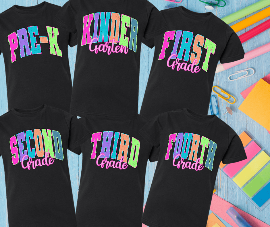 Neon Varsity Grade Levels (Pick your grade & tee color) - Graphic Tee - The Red Rival