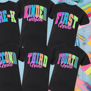 Neon Varsity Grade Levels (Pick your grade & tee color) - Graphic Tee - The Red Rival