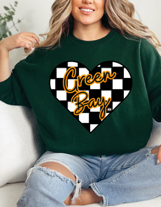 Greenbay Checkered Heart Forest Sweatshirt - The Red Rival
