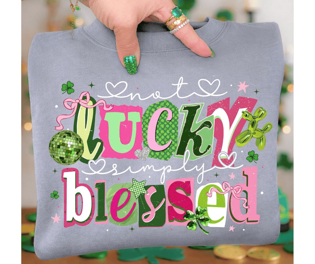 Not Lucky Simply Blessed Grey Tee - Wholesale - The Red Rival