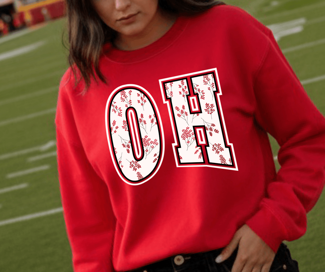 OH Floral Red Tee or Sweatshirt - Graphic Tee - The Red Rival