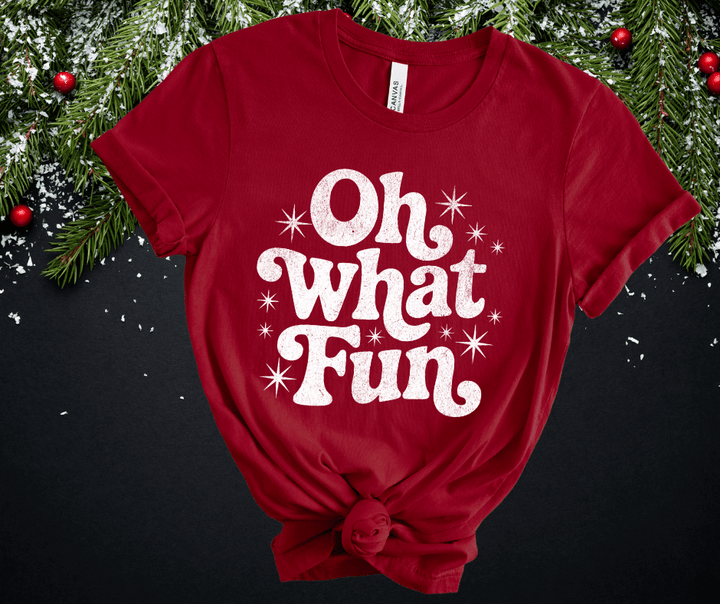 Oh What Fun White Ink (Select your Color & Style) - The Red Rival