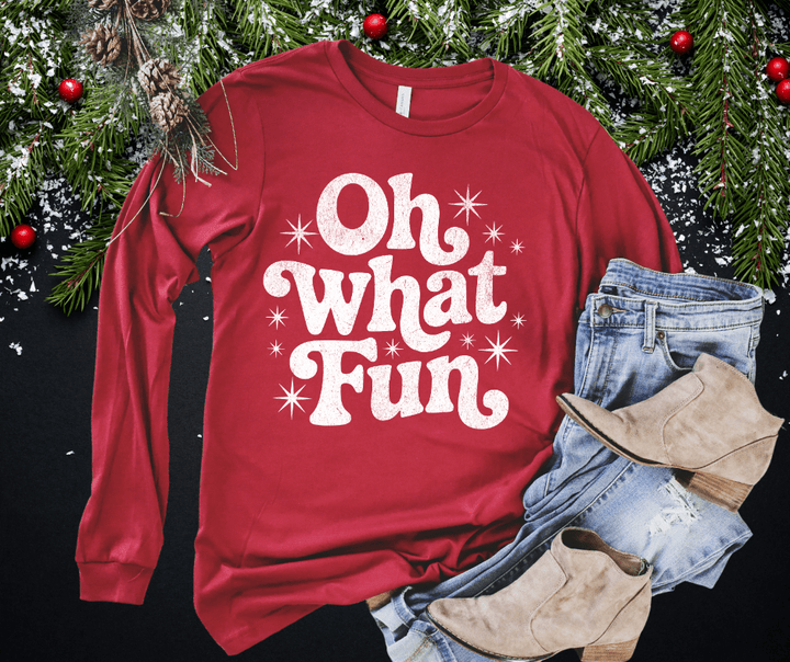 Oh What Fun White Ink (Select your Color & Style) - The Red Rival