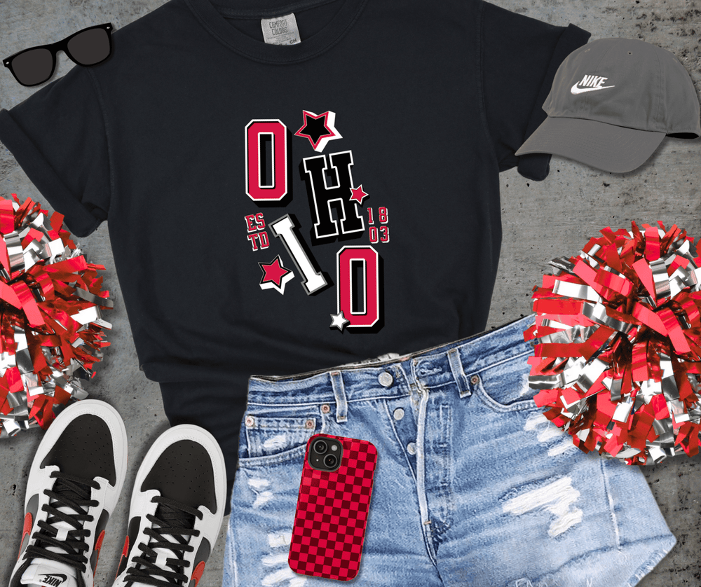 Ohio Wobbly Stack Stars Est. 1803 (Pick Your Tee Color) - Wholesale - The Red Rival