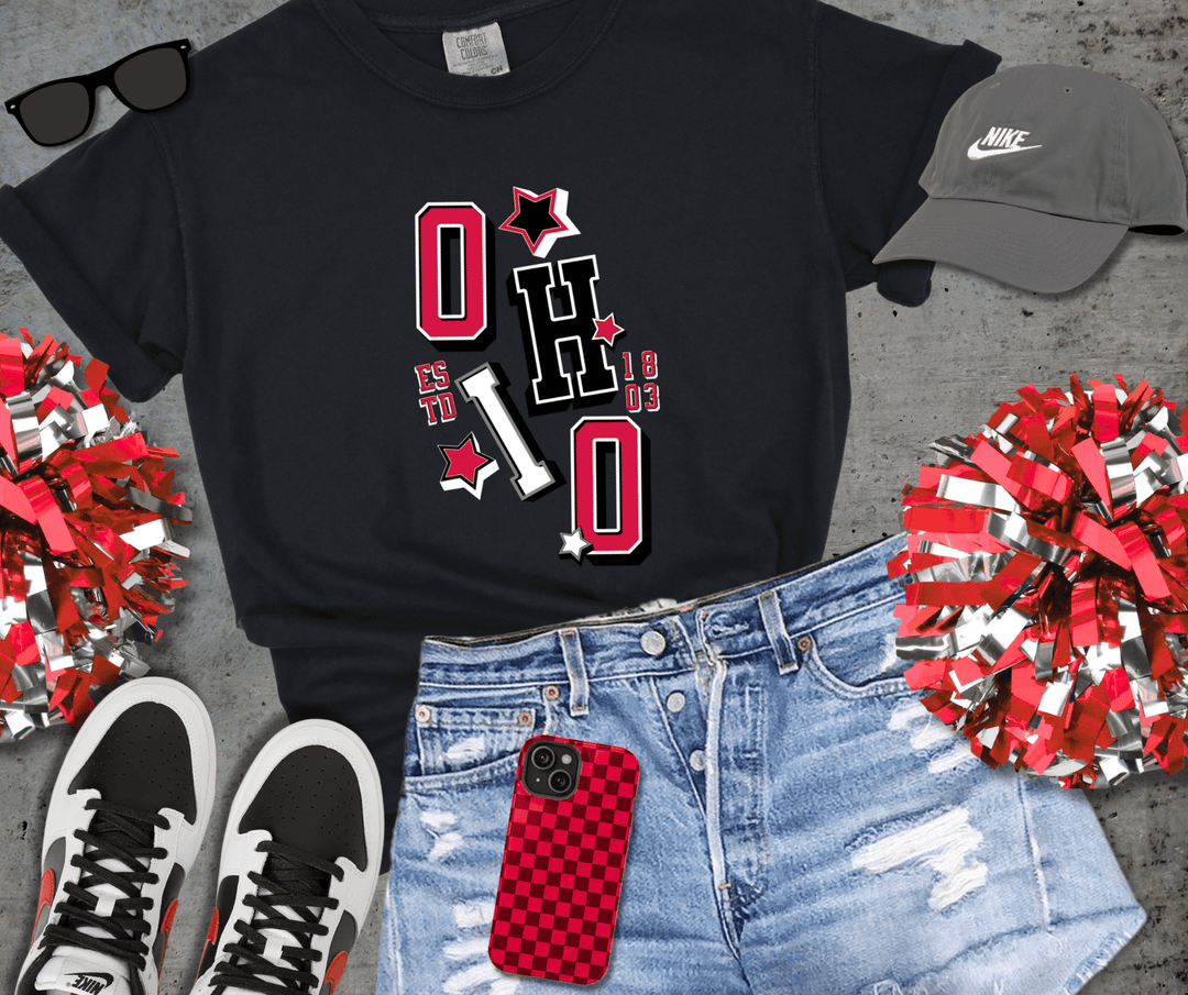 Ohio Wobbly Stack Stars Est. 1803 (Pick Your Tee Color) - Wholesale - The Red Rival