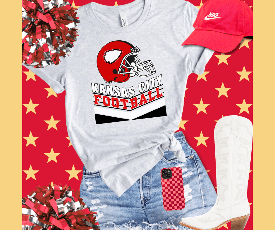 Old School Kansas City Football Sweatshirt or Tee - Wholesale - The Red Rival