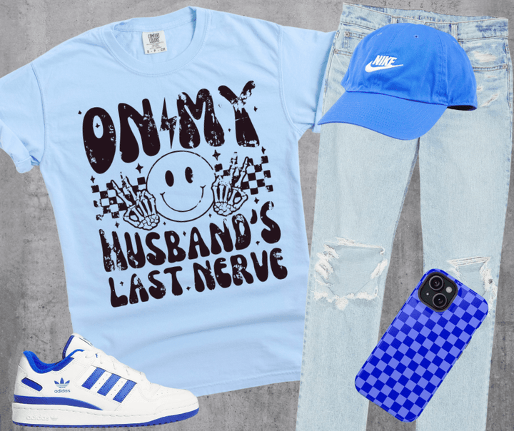 On My Husband's Last Nerve New 2025 Version - Pick your tee color - Graphic Tee - The Red Rival