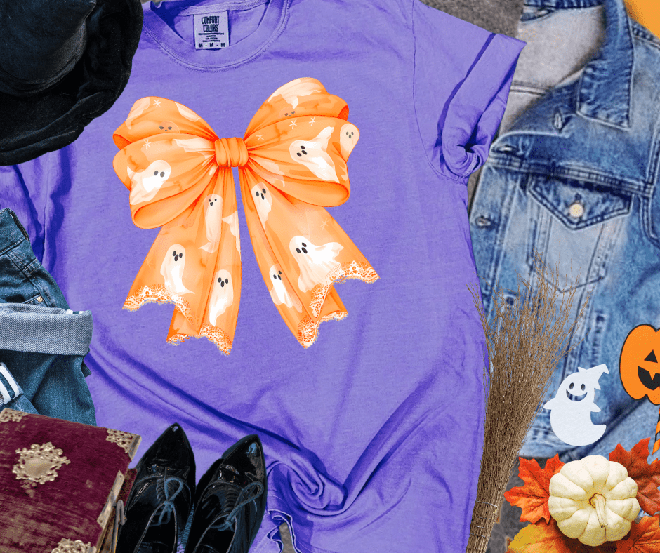 Orange Ghost Bow - Graphic Tee - The Red Rival