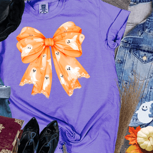 Orange Ghost Bow - Graphic Tee - The Red Rival